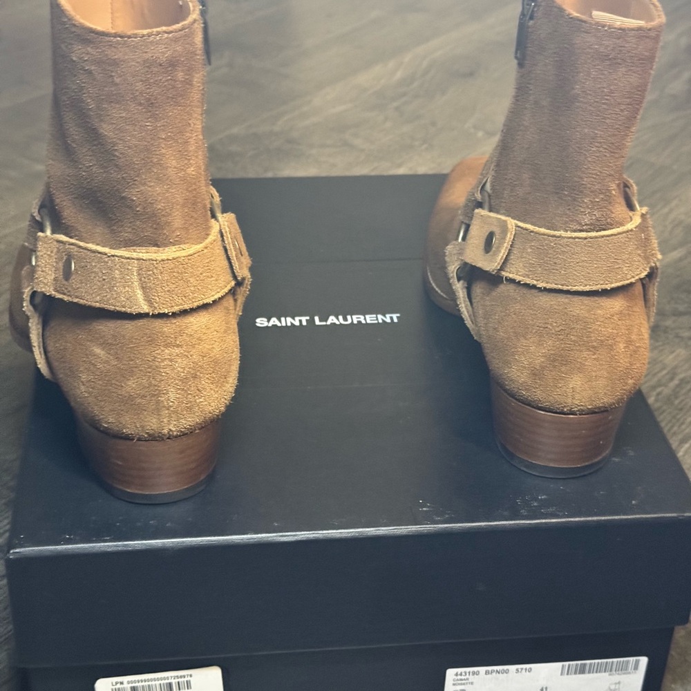 Saint Laurent Wyatt Suede Boots With Original Box - Picture 8 of 8